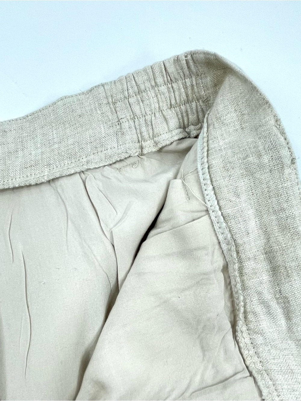 DISSH Women's Cropped Tan 100% Linen Pants Pleated Lined High Waisted Size 4 - Picture 5 of 12